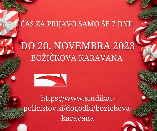 BOŽIČKOVA KARAVANA 2023 - SAMO ŠE 7 DNI ČASA ZA PRIJAVO!