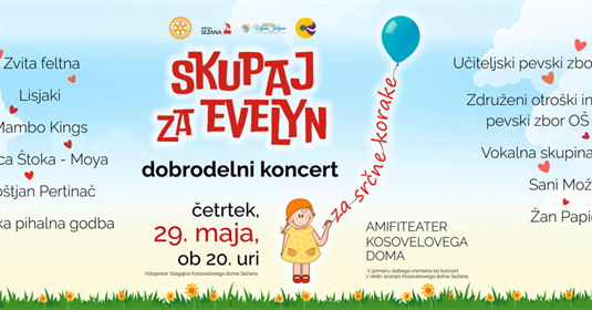 VABILO NA DOBRODELNI KONCERT – SKUPAJ ZA EVELYN